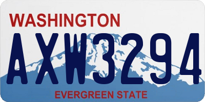 WA license plate AXW3294