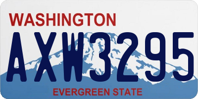 WA license plate AXW3295