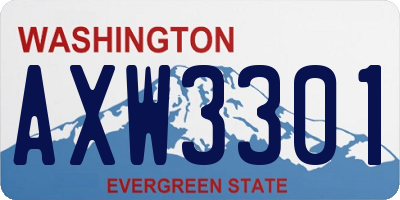 WA license plate AXW3301