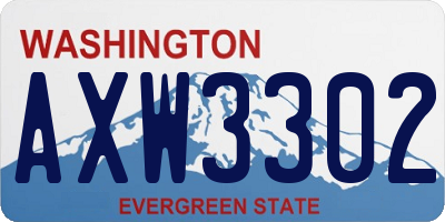 WA license plate AXW3302