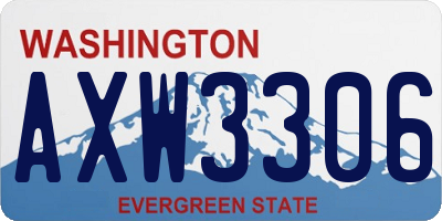 WA license plate AXW3306