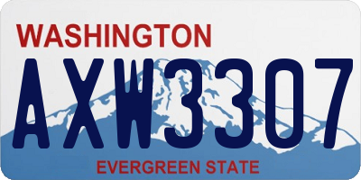 WA license plate AXW3307