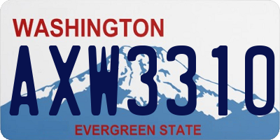 WA license plate AXW3310