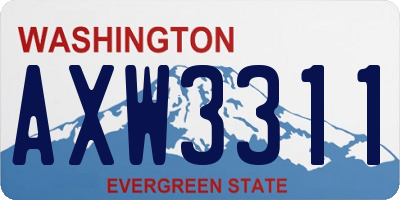 WA license plate AXW3311