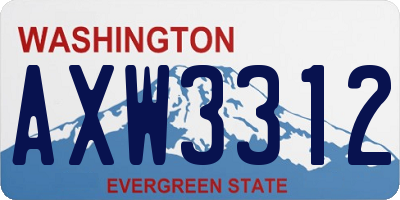 WA license plate AXW3312