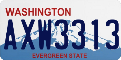 WA license plate AXW3313