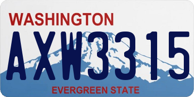 WA license plate AXW3315