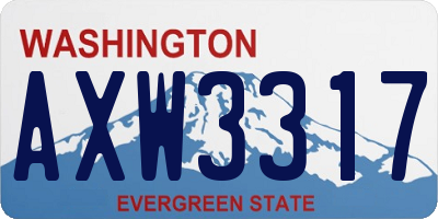 WA license plate AXW3317