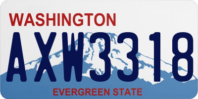 WA license plate AXW3318
