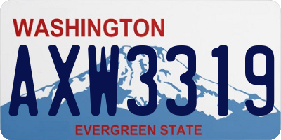 WA license plate AXW3319