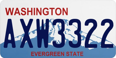 WA license plate AXW3322