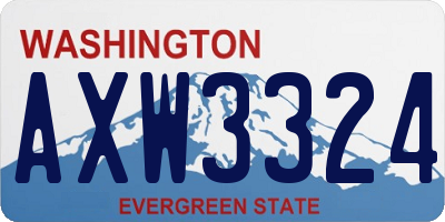 WA license plate AXW3324