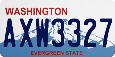 WA license plate AXW3327