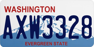 WA license plate AXW3328