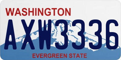 WA license plate AXW3336