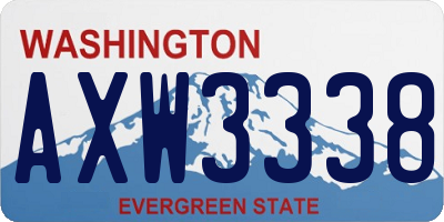 WA license plate AXW3338