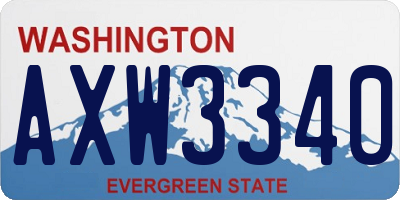 WA license plate AXW3340