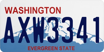 WA license plate AXW3341
