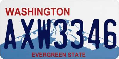 WA license plate AXW3346