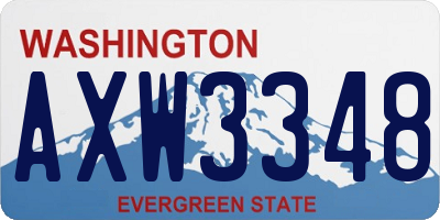WA license plate AXW3348