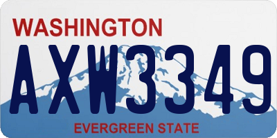 WA license plate AXW3349