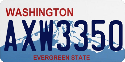 WA license plate AXW3350