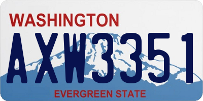 WA license plate AXW3351
