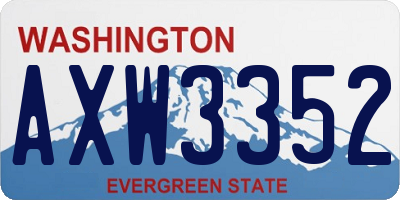 WA license plate AXW3352