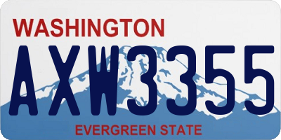 WA license plate AXW3355