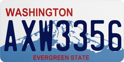 WA license plate AXW3356