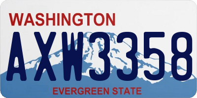 WA license plate AXW3358