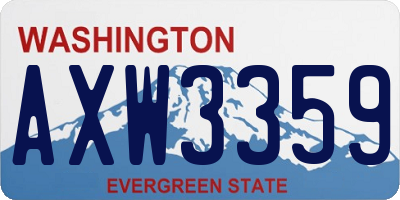 WA license plate AXW3359