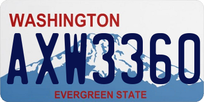WA license plate AXW3360