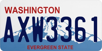 WA license plate AXW3361