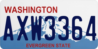 WA license plate AXW3364