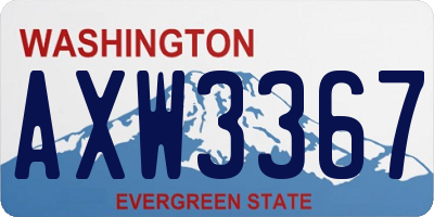WA license plate AXW3367
