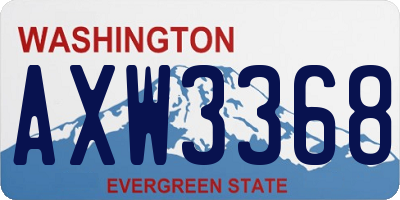WA license plate AXW3368