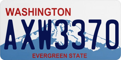 WA license plate AXW3370