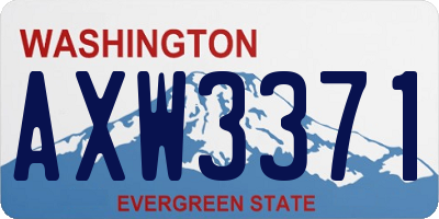 WA license plate AXW3371