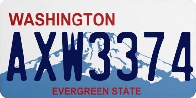 WA license plate AXW3374