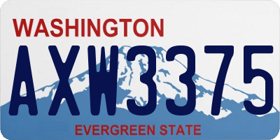 WA license plate AXW3375