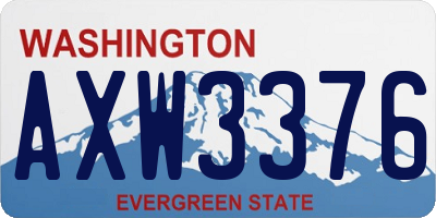 WA license plate AXW3376