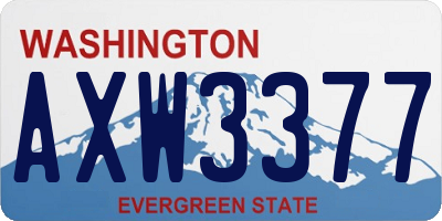 WA license plate AXW3377