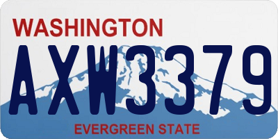 WA license plate AXW3379