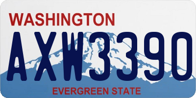 WA license plate AXW3390