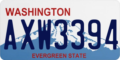 WA license plate AXW3394