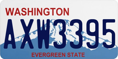 WA license plate AXW3395