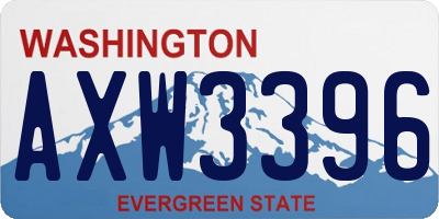 WA license plate AXW3396