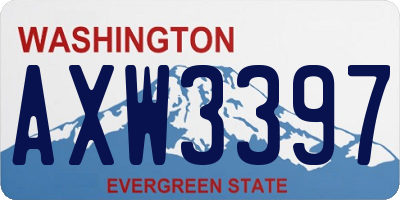 WA license plate AXW3397