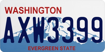 WA license plate AXW3399